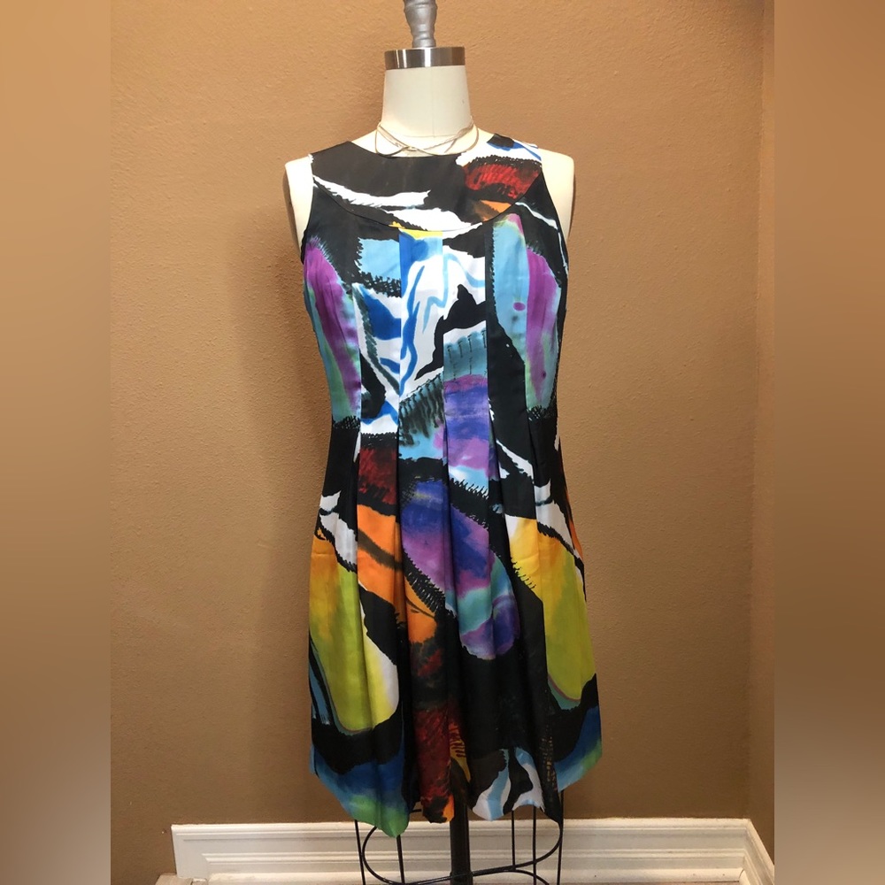 ‼️SOLD‼️Ted Baker London Women's Anibela Dress Multicolor Paintsroke 4UK 10US